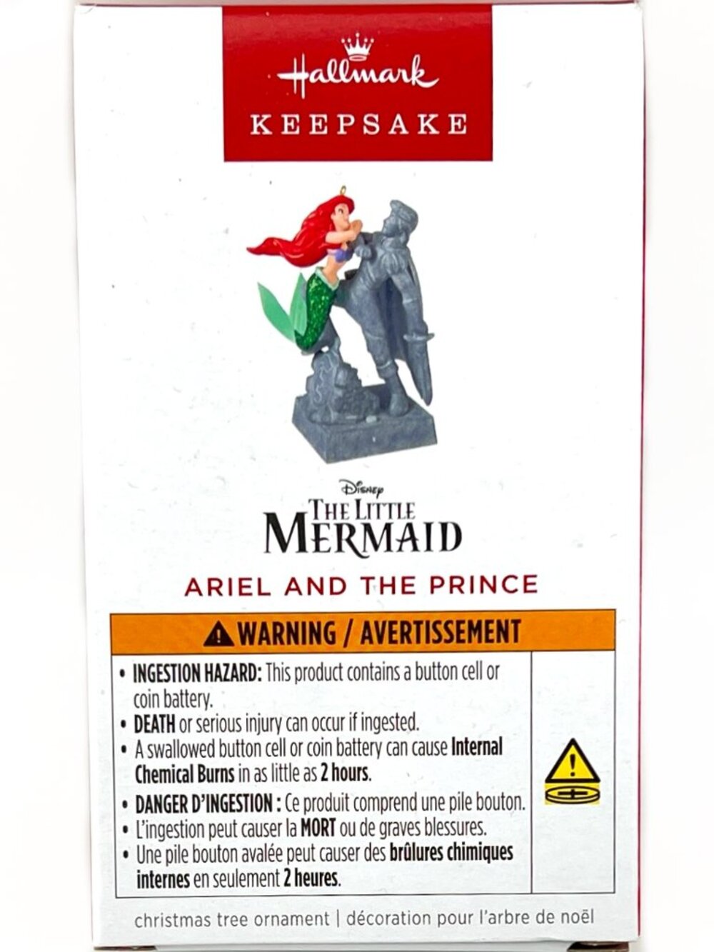 New 2025 Hallmark Christmas Ornament Little Mermaid Ariel and Prince w/ Sound